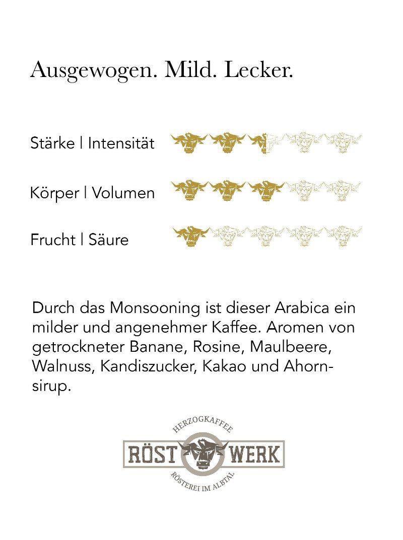 Herzog Kaffee - Monsooned Malabar - Eigenschaften Herzog Kaffee - Monsooned Malabar - Eigenschaften