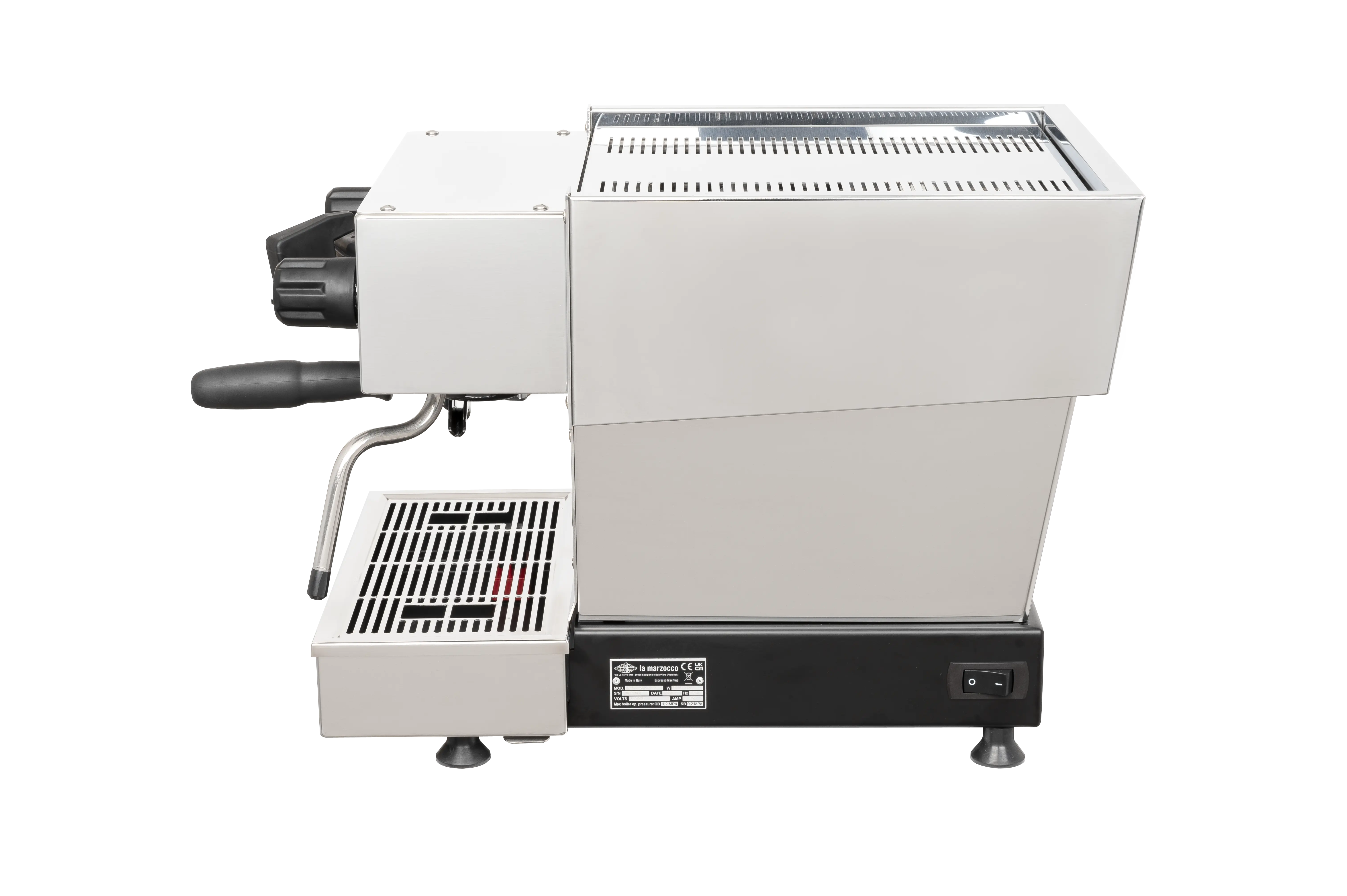 La Marzocco Linea Mini R Edelstahl von der Seite La Marzocco Linea Mini R Edelstahl von der Seite