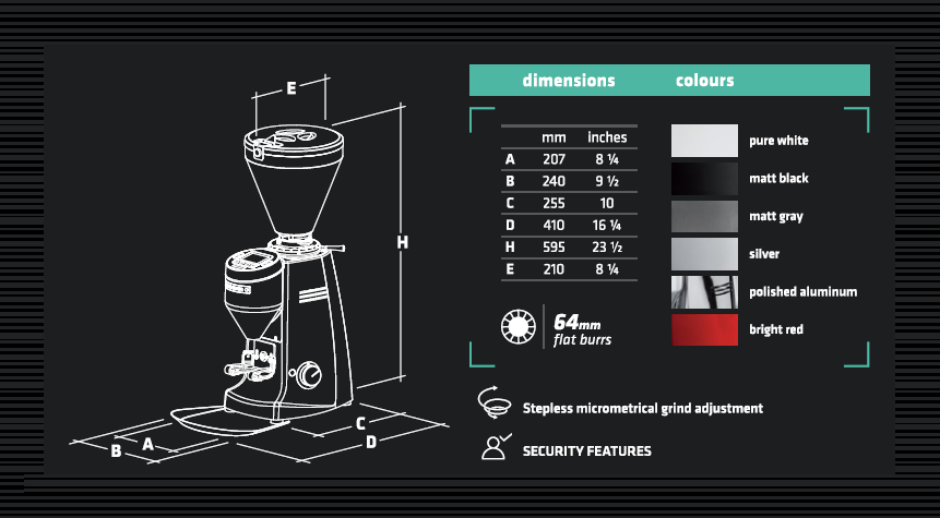 Mazzer Super Jolly V Pro Electronic - Maße Mazzer Super Jolly V Pro Electronic - Maße