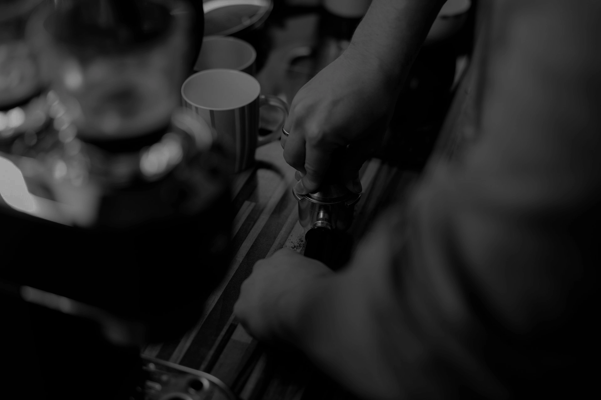 Barista tampt Siebträger