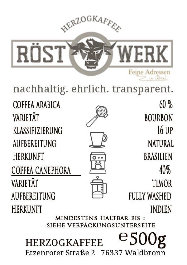 Herzog Kaffee - Cardinal Royal Cuvée - Informationen Herzog Kaffee - Cardinal Royal Cuvée - Informationen
