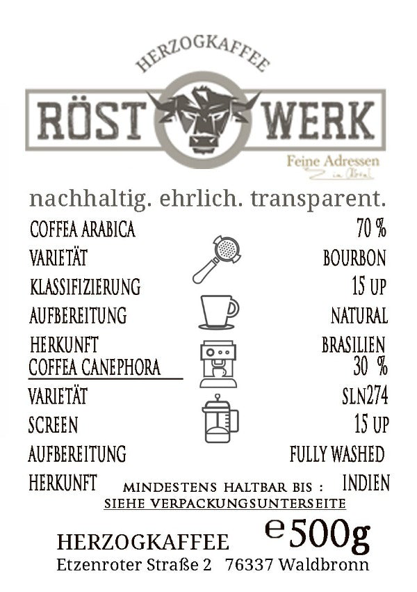 Herzog Kaffee - Cuvée - Informationen Herzog Kaffee - Cuvée - Informationen