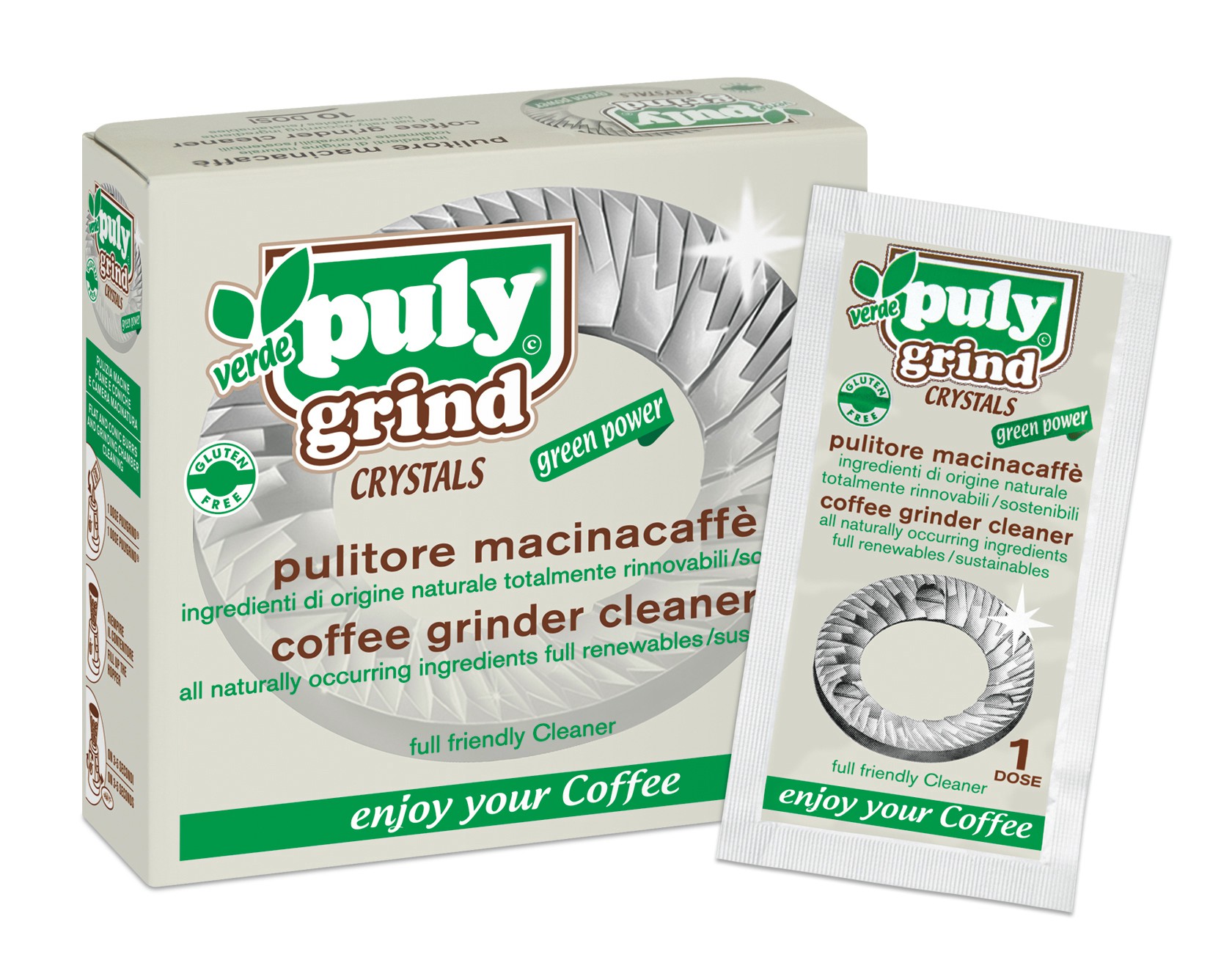 Puly Grind Kristallreinigungsmittel für Mühlen  10er Pack Inhalt 150g Puly Grind Kristallreinigungsmittel für Mühlen  10er Pack Inhalt 150g